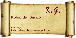 Kohajda Gergő névjegykártya